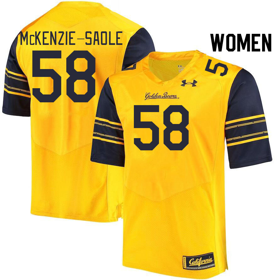 Women #58 Stanley McKenzie-Saole California Golden Bears College Football Jerseys Stitched Sale-Gold